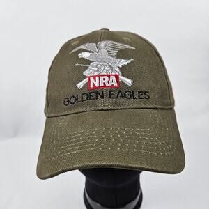 NRA Golden Eagles Logo Strapback Cap, Size Adjustable